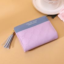 Fashion Pink Pu Zipper Buckle Wallet