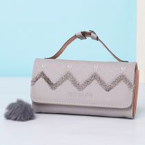 Fashion Grey Pu Clamshell Large Capacity Handbag