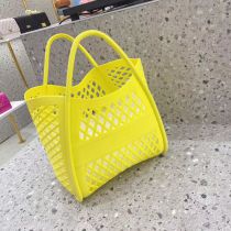 Fashion Yellow Silicone Hollow Pvc Large Capacity Handbag