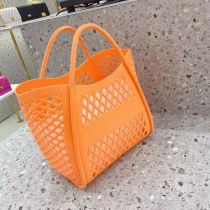 Fashion Orange Silicone Hollow Pvc Large Capacity Handbag