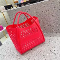 Fashion Red Silicone Hollow Pvc Large Capacity Handbag