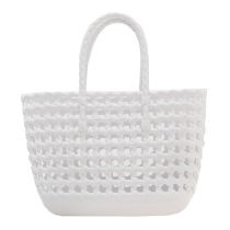 Fashion White Hollow Woven Large Capacity Handbag