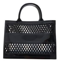 Fashion Black Large Capacity Hollow Hand Basket Bag