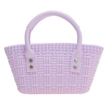 Fashion Purple Woven Large Capacity Tote Bag