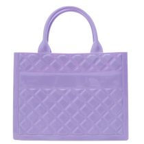 Fashion Violet Large Capacity Pvc Rhombus Handbag