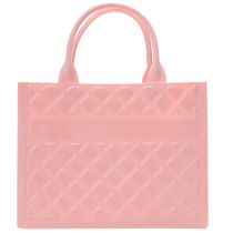 Fashion Pink Large Capacity Pvc Rhombus Handbag
