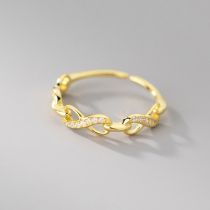 Fashion Gold Hollow Cross Wave Ring
