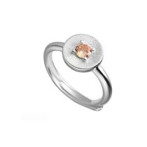 Fashion Pink Stone Metal Diamond Geometric Ring