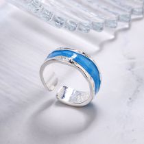 Fashion Silver Copper Irregular Epoxy Open Ring