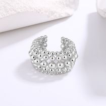 Fashion Silver Large And Small Bead Rings