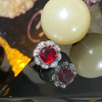 Fashion [pigeon Blood Red] Gold Plated Copper Round Ring With Zirconium
