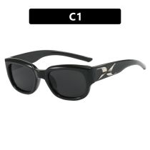 Fashion Bright Black All Gray Ac Boomerang Square Sunglasses
