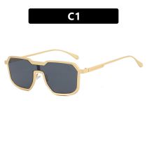 Fashion Gold Frame All Gray Pc Square Sunglasses
