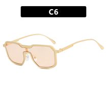 Fashion Gold Frame Champagne Pc Square Sunglasses