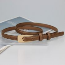 Fashion Caramel Colour Slim Belt With Metal Pin Buckle