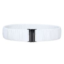 Fashion White Fabric Pleated Wide Belt