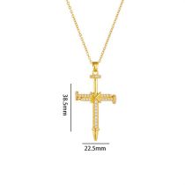 Fashion Nail Cross A442 Copper Diamond Cross Nail Necklace