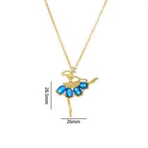 Fashion Blue Copper Diamond Ballet Necklace