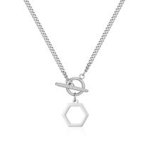 Fashion Necklace Length 50cm Titanium Steel Geometric Hexagon Necklace For Men