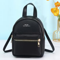 Fashion Black Pu Large Capacity Backpack