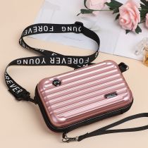Fashion Xj001#horizontal Rose Gold Pink Pvc Horizontal Stripe Crossbody Bag