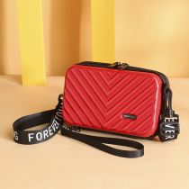 Fashion V-shaped Red Pvc Twill Crossbody Bag