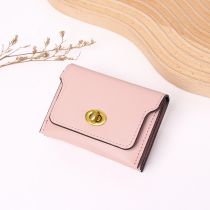 Fashion Pink Pu Lock Wallet