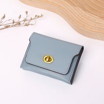 Fashion Blue Pu Lock Wallet