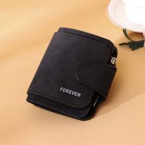 Fashion Black Pu Buckle Frosted Coin Purse