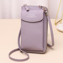 Fashion Light Purple Pu Flap Crossbody Bag