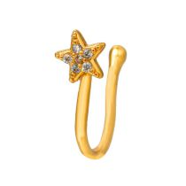 Fashion 11# Copper Inlaid Zirconium Star U-shaped Nose Clip
