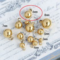 Fashion Gold - One Pendant - 6mm Titanium Steel Ring Ball Accessories