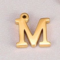Fashion Have The Same M-pendant Titanium Steel Gold-plated Letter Pendant