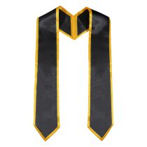 Fashion Black Background With Gold Rim【170cm】 Satin Ribbon Ceremonial Shoulder Strap