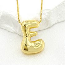 Fashion E Gold Plated Copper 26 Letter Necklace