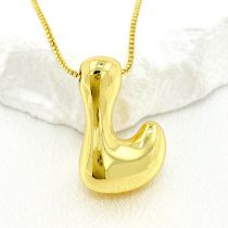 Fashion L Gold Plated Copper 26 Letter Necklace