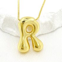 Fashion R Gold Plated Copper 26 Letter Necklace