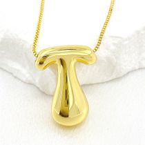 Fashion T Gold Plated Copper 26 Letter Necklace