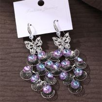 Fashion Purple Resin Geometric Butterfly Earrings