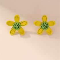 Fashion Yellow Resin Flower Earrings