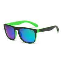 Fashion Black Green Frame Green Reflective Polarized C4 Pc Square Large Frame Sunglasses