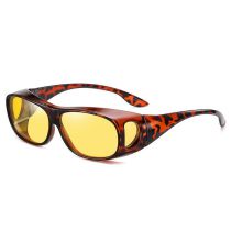 Fashion Leopard Print Frame Night Vision Film C7 Pc Large Frame Sunglasses