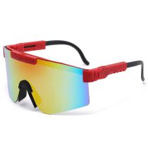 Fashion Red Frame Black Splash Frame Orange Reflective C20 Pc Integrated Large Frame Sunglasses