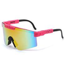 Fashion Pink Frame Black Splash Ink Frame Orange Reflective C23 Pc Integrated Large Frame Sunglasses