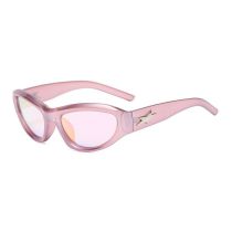 Fashion Pearlescent Pink Frame Pink Purple Reflective C4 Pc Five-pointed Star Small Frame Sunglasses