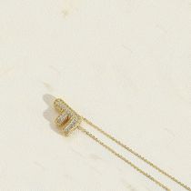 Fashion F Copper And Diamond 26 Letter Necklace