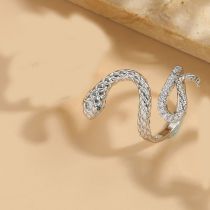 Fashion Green Zirconium Snake Ring (silver) Gold Plated Copper Snake Ring With Diamonds