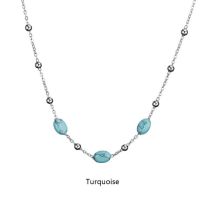 Fashion 7# Geometric Natural Stone Bead Chain Necklace