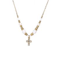 Fashion Necklace Stainless Steel Diamond Cross Necklace