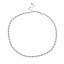 Fashion Silver Stainless Steel Beaded Necklace